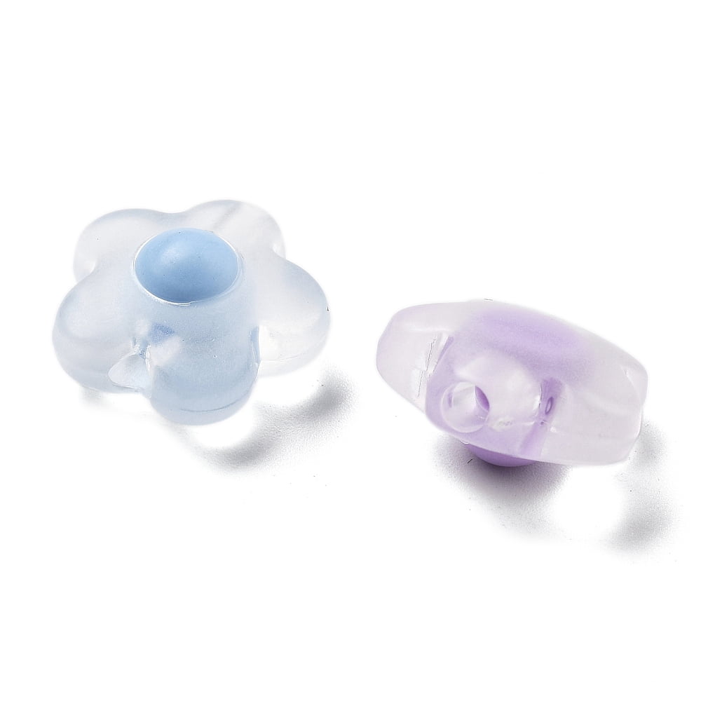 500 g Frosted Transparent Acrylic Beads Bead in Bead Flower Mixed color 16x17x9.5mm Hole: 3mm 406pcs/500g.