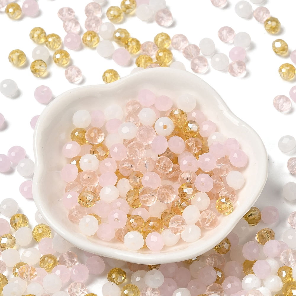 500 g Glass Beads Faceted Rondelle Pink 6x5mm Hole: 1mm 2360pcs/500g