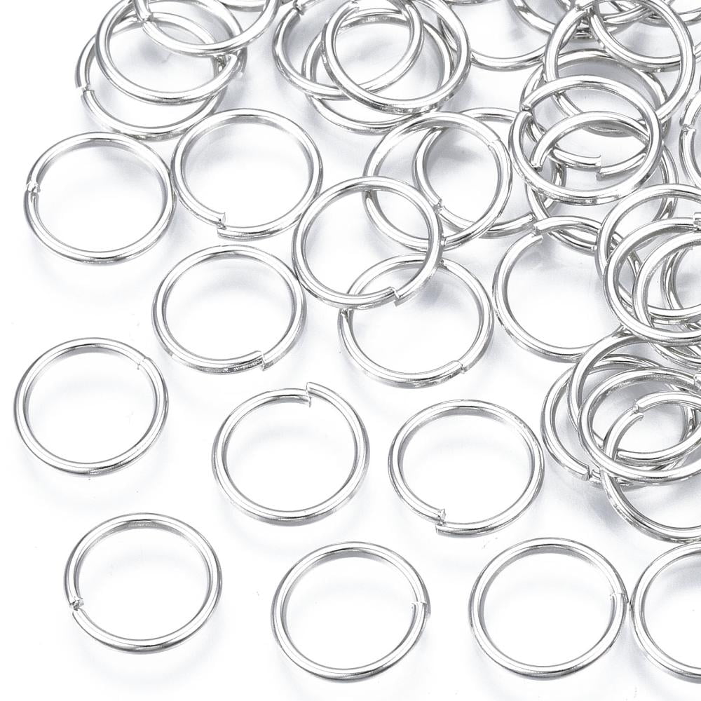 500 g Jump Rings Open Jump Rings Brass Cadmium Free & Nickel Free & Lead Free Platinum 10x1mm 18 Gauge Inner Diameter: 8mm about 2400pcs/500g