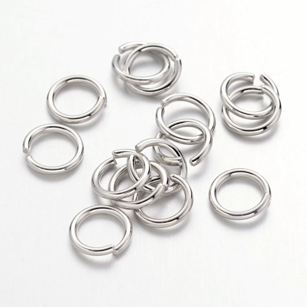 500 g Jump Rings Open Jump Rings Brass Cadmium Free Nickel Free Lead Free Platinum 7x1mm 18 Gauge Inner Diameter: 5mm 4000pcs/500g