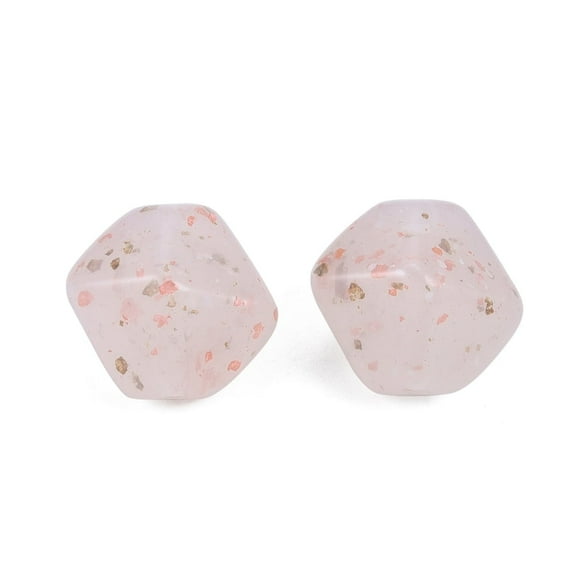500 g Marbled Stone style Opaque Acrylic Beads Nuggets Misty Rose 18~19x16.5~17x15.5~16mm Hole: 1.8mm