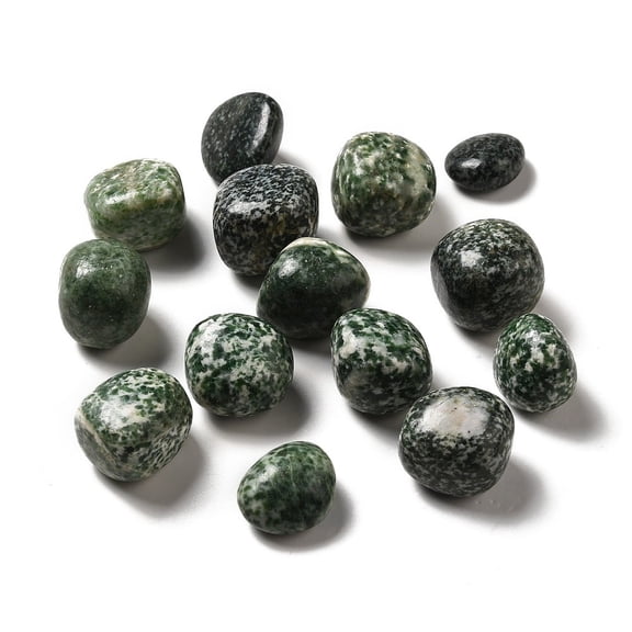 500 g Natural Green Spot Jasper Beads Tumbled Stone Vase Filler Gems No Hole/Undrilled Nuggets 17~30x15~27x8~22mm