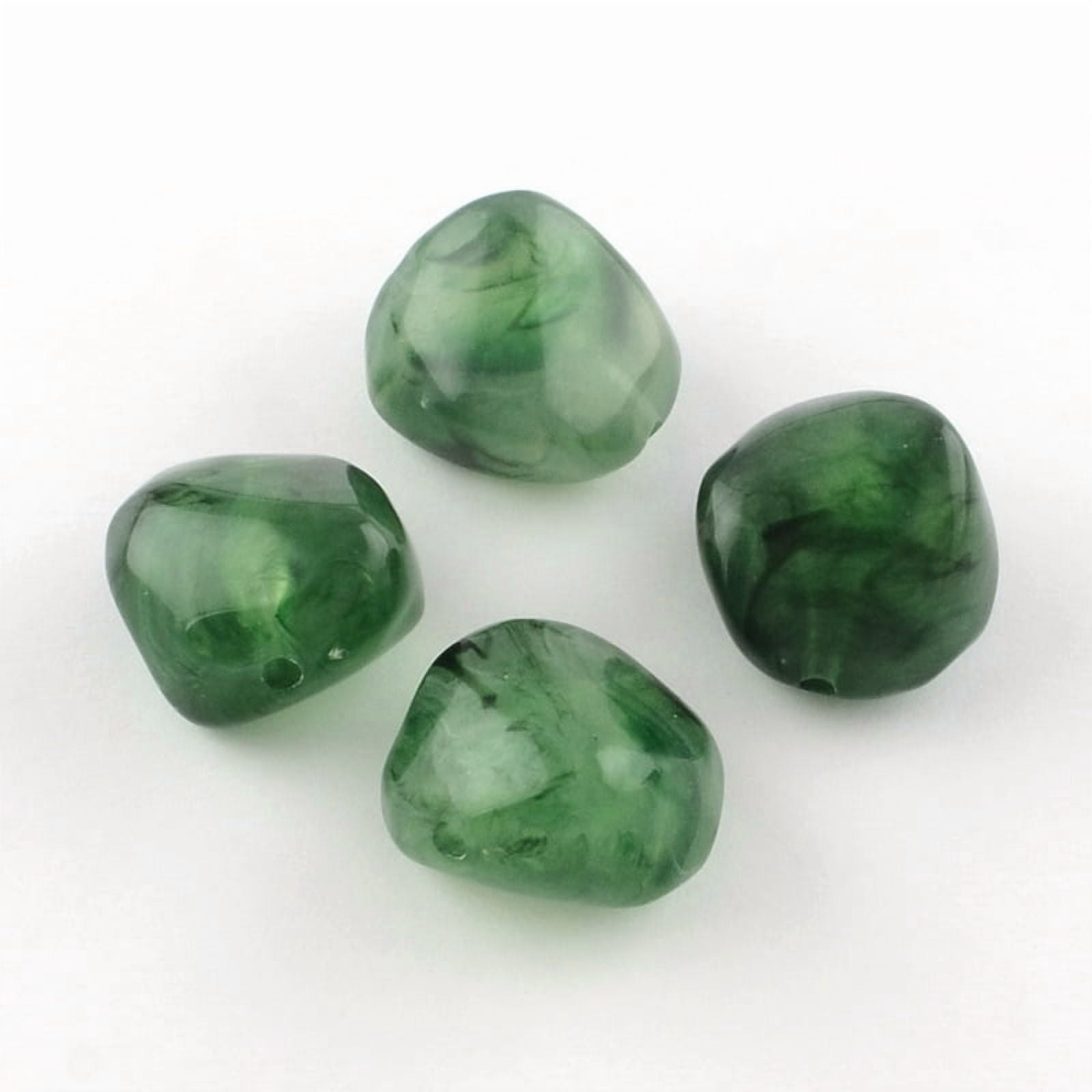 500 g Nuggets Imitation Gemstone Acrylic Beads Medium Sea Green 25x24x17mm Hole: 3mm 84pcs/500g