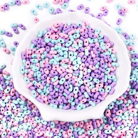 500 g Opaque Acrylic Beads Peanut Mixed color 6.5x4x3mm Hole: 1.5mm Mixed Color