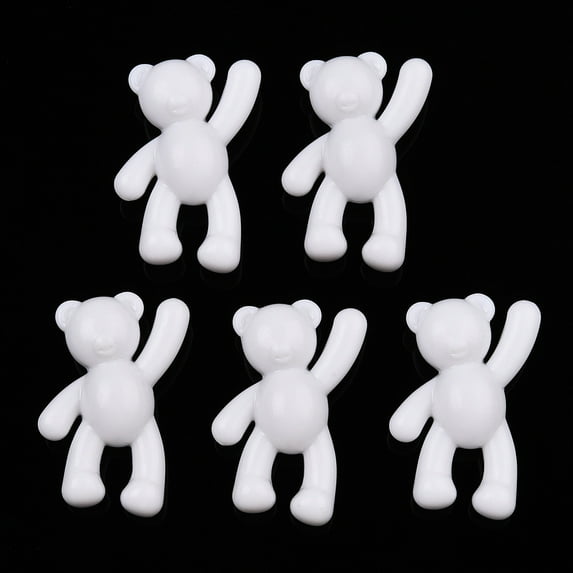 500 g Opaque Acrylic Pendants Bear Creamy White 37x28x13mm Hole: 2.5mm 133pcs/500g