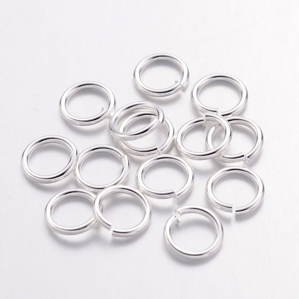 500 g Open Jump Rings Brass Jump Rings Cadmium Free Lead Free Silver 7x1mm 18 Gauge Inner Diameter: 5mm 4000pcs/500g