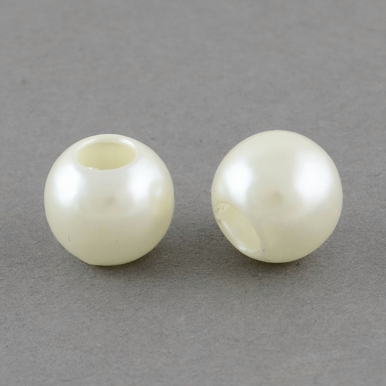 500 g Plastic Imitation Pearl Beads Large Hole Beads Rondelle Creamy White 20x18mm Hole: 7mm about 140pcs/500g