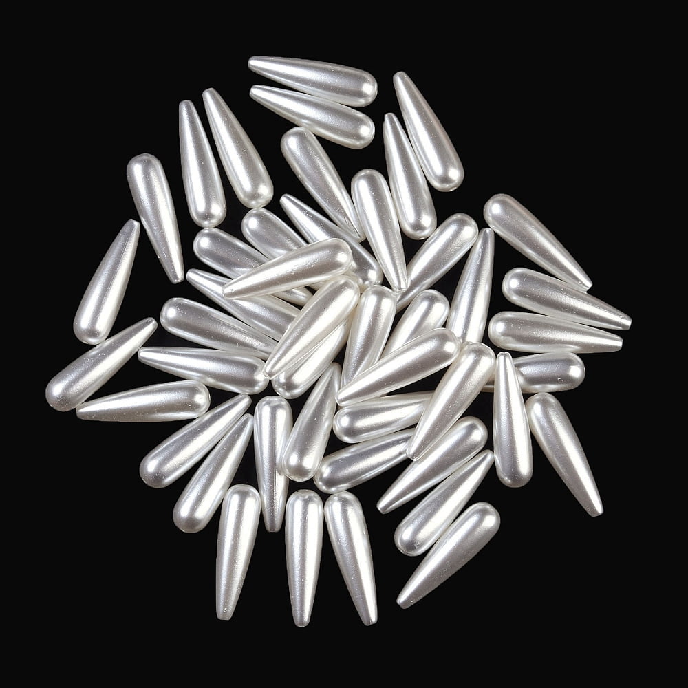 500 g Plastic Imitation Shell Pearl Beads Teardrop Seashell Color 29.5x8.5x8.5mm Hole: 1.5mm 500pcs/500g