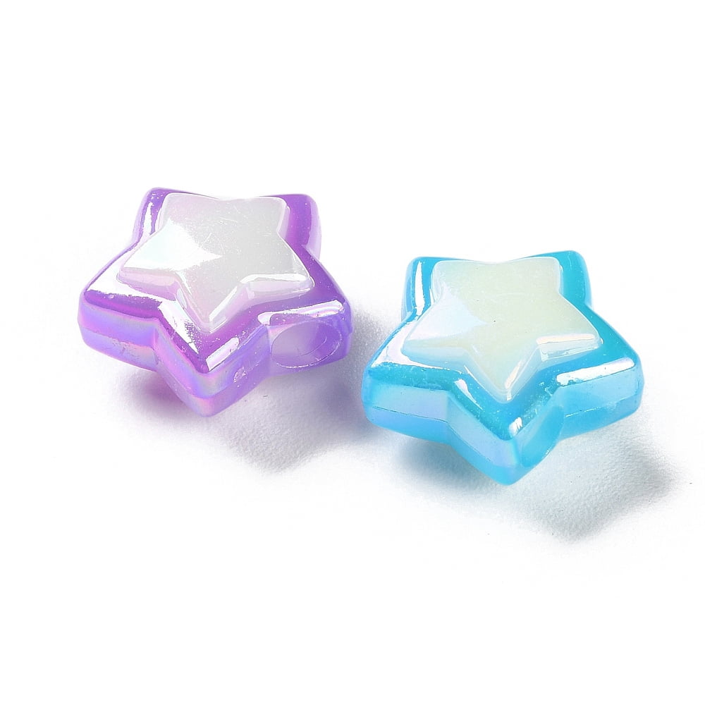 500 g Plating Acrylic Bead AB color Plated Star 17x17.5x10.5mm Hole: 3.5mm 359pcs/500g