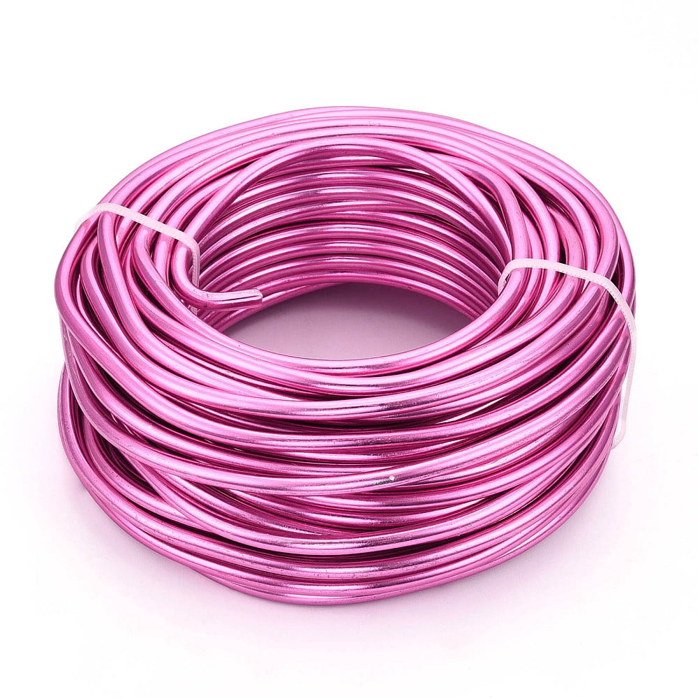 500 g Round Anodized Aluminum Wire Bendable Metal Craft Wire for DIY Jewelry Craft Making Camellia 6 Gauge 4mm 16m/500g(52.4 Feet/500g)