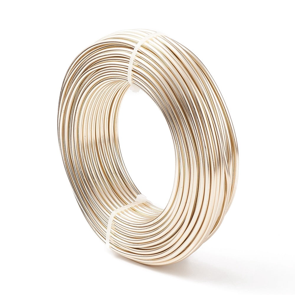 500 g Round Anodized Aluminum Wire Bendable Metal Craft Wire for DIY Jewelry Craft Making Champagne Gold 10 Gauge 2.5mm 35m/500g