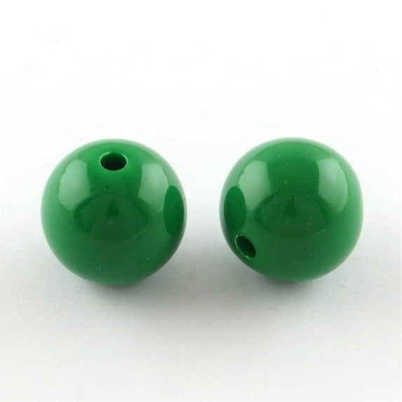 500 g Round Bubblegum Chunky Acrylic Beads Opaque Beads Sea Green 20mm Hole: 2.5mm 105pcs/500g