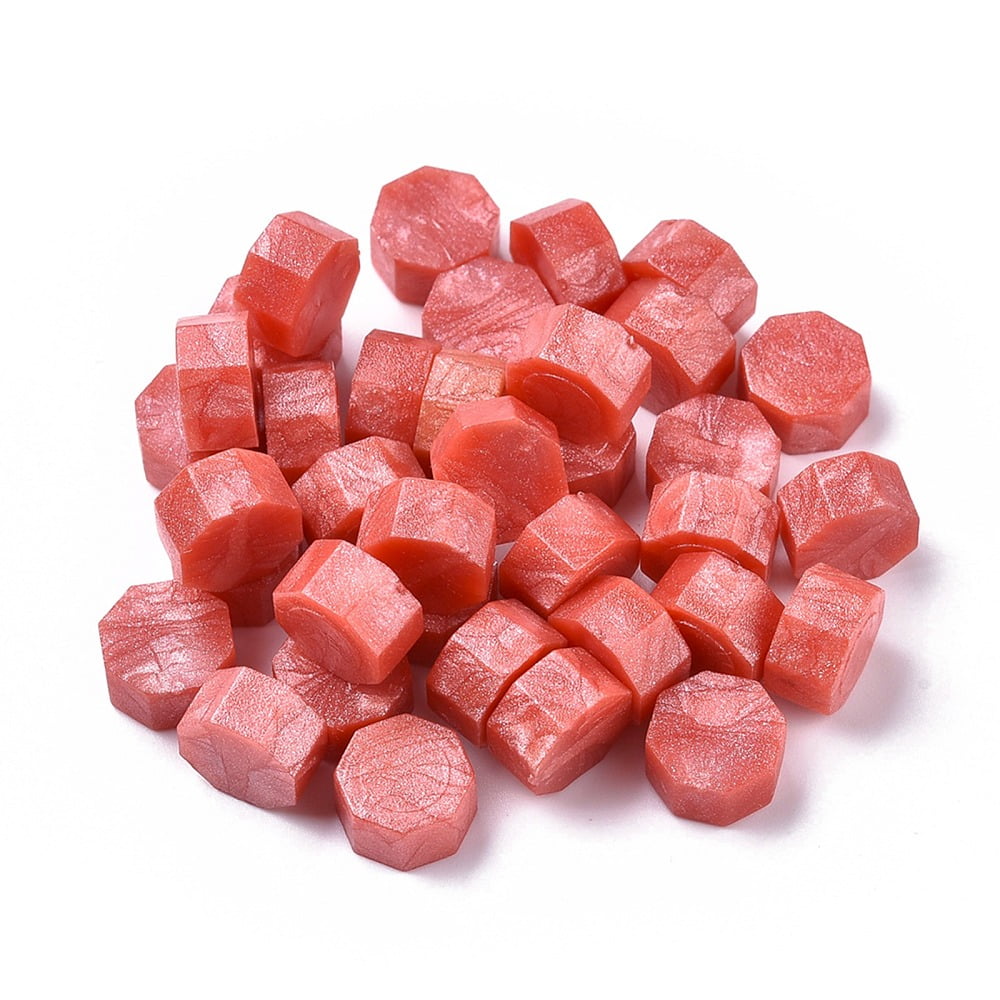 500 g Sealing Wax Particles for Retro Seal Stamp Octagon Coral 9mm ...