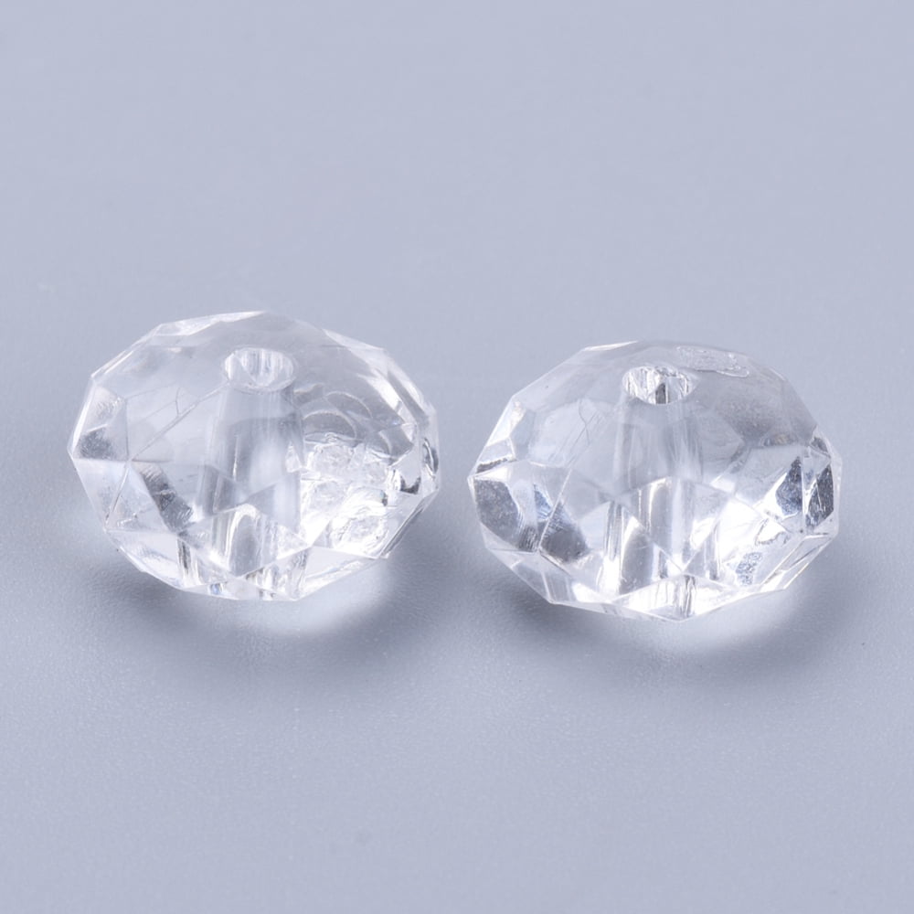 500 g Transparent Acrylic Beads Faceted Rondelle Clear 11.5x7mm Hole: 2mm about 925pcs/500g