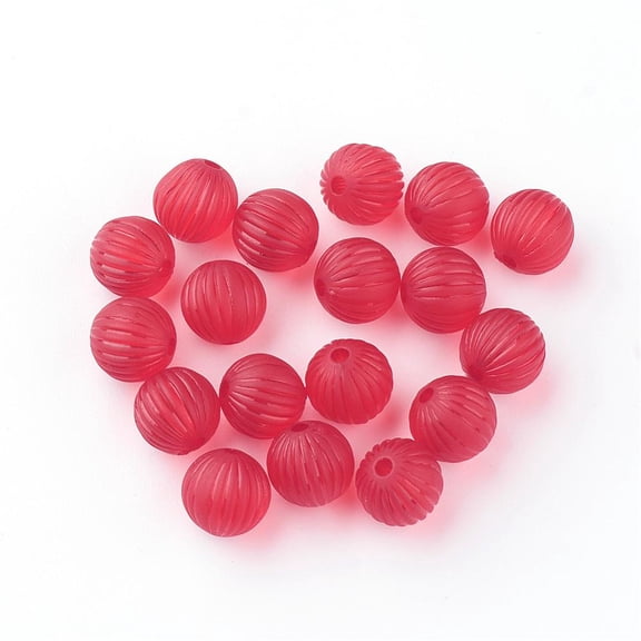 500 g Transparent Acrylic Corrugated Beads Round Frosted Mixed color 9~9.5mm Hole: 2mm 900pcs/500g