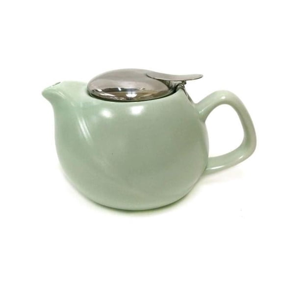 500 ml Ripple Pattern Matte Green Teapot