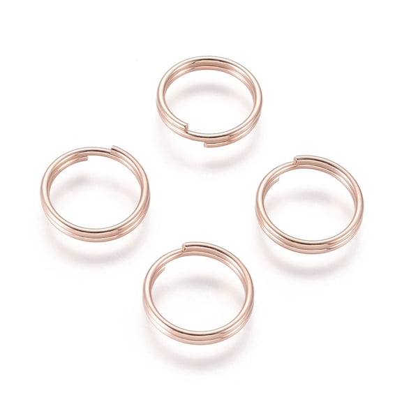 500 pc 304 Stainless Steel Split Rings Double Loops Jump Rings Rose golden 12x2mm Inner Diameter: 10mm Single Wire: 1mm