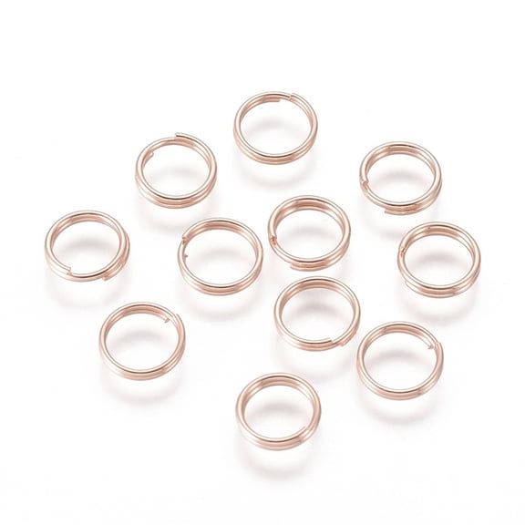 500 pc 304 Stainless Steel Split Rings Double Loops Jump Rings Rose golden 7x1.3mm Inner Diameter: 5.5mm Single Wire: 0.65mm
