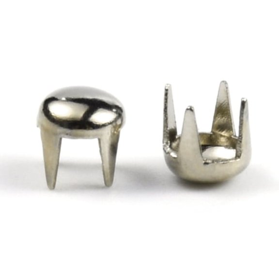 500 pc Brass Four-Claw Rivets for Beading Craft Decorations Half Round Platinum 4x4mm