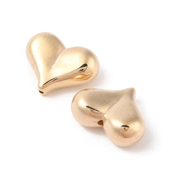 500 pc CCB Plastic Beads Heart Golden 17x22x9mm Hole: 1.6mm