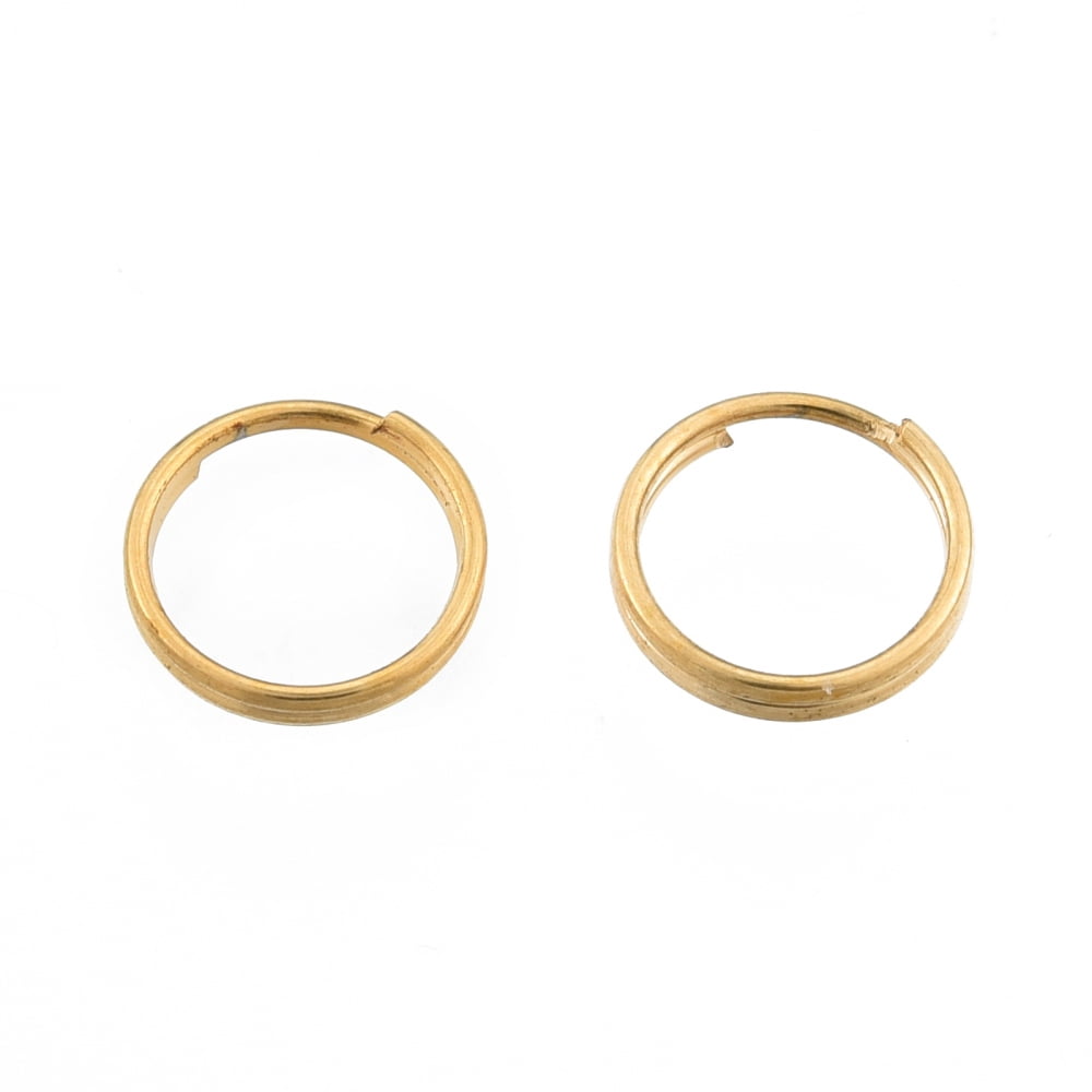 500 pc Ion Plating(IP) 304 Stainless Steel Split Rings Double Loops Jump Rings Golden 7x1mm Inner Diameter: 6mm Single Wire: 0.6mm