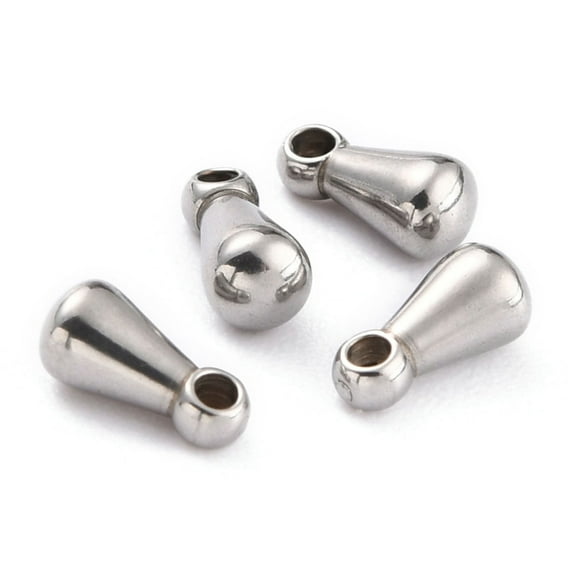 500 pc Non-Tarnish 304 Stainless Steel Chain Extender Drop Teardrop Stainless Steel color 6x3mm Hole: 1mm