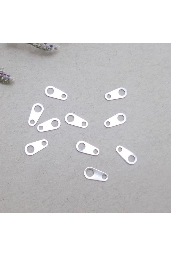 500 pc Non-Tarnish 316 Surgical Stainless Steel Chain Tabs Chain Extender Connectors Oval Stainless Steel color 8x4mm