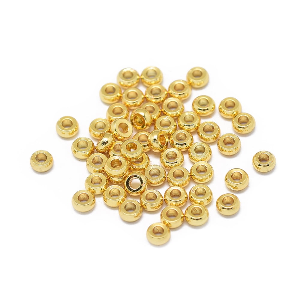500 pc Rack Plating Brass Spacer Beads Long-Lasting Plated Rondelle ...
