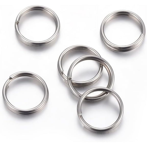 500 pc Resistant 304 Stainless Steel Split Rings Double Loops Jump Rings Stainless Steel Color 8x1mm Inner Diameter: 7mm Single Wire: 0.5mm