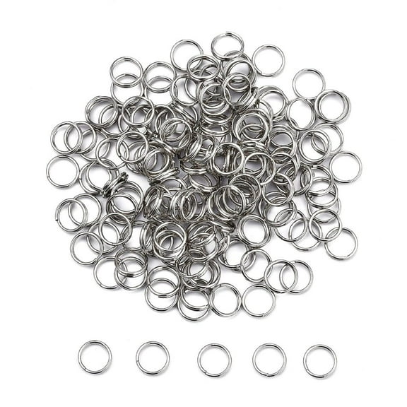 500 pc Tarnish Resistant 304 Stainless Steel Split Rings Double Loops Jump Rings Stainless Steel Color 8x1.5mm