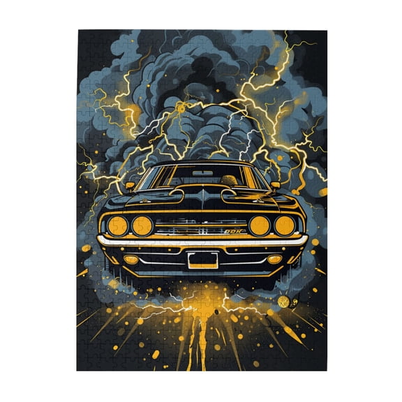 500 pcs 500 Piece Vibrant Wooden Jigsaw Puzzle Roaring racing car,Unique Artwork for Adults,Exquisite racing car Wood Puzzles,Great for Relaxation & Display for Puzzle Enthusiasts,Stunning Artwork