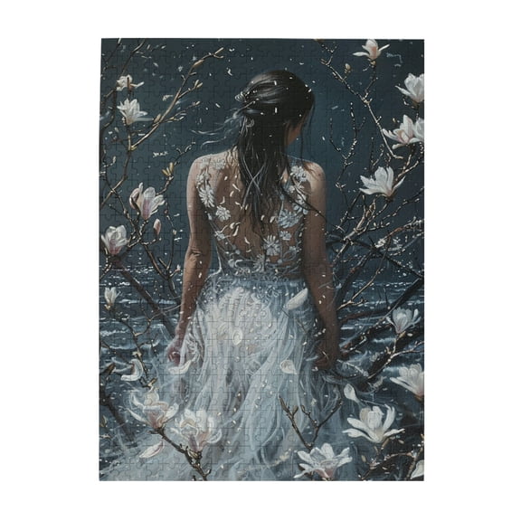 500 pcs 500 Piece Wooden Puzzles Flower Princess,Unique And Beautiful Design,Challenging Brain Exercise,Charm Flower Princess Puzzle 500 Piece,Great For Relaxation And Display For Puzzle Lovers