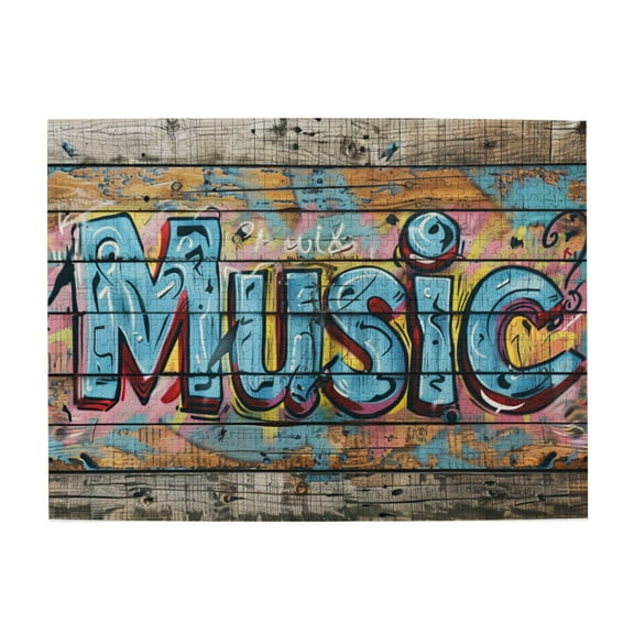 500 pcs 500 Piece Wooden Puzzles graffiti music Slogan,Fun Artwork for Adults,for Music Lovers Gifts,Stunning Artwork,500 Piece Jigsaw Puzzle for Adults Challenging Puzzle Perfect for Game Nights
