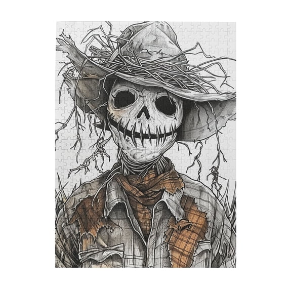 500 pcs 500 Piece Wooden Puzzles tattered scarecrow,Creative Activity Hobbies for Adults,Chic tattered scarecrow Modern Style Puzzle,High difficulty puzzle,Gift for Puzzles Lovers,Stunning Artwork