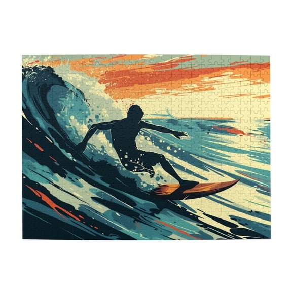 500 pcs 500 piece Wooden puzzle for adults Surfers,Stunningly Vibrant Colors,Stress relieving puzzle,Unique and Beautiful Design,Classic Surfers Puzzle 500 Piece,Gifts for Surfing enthusiasts