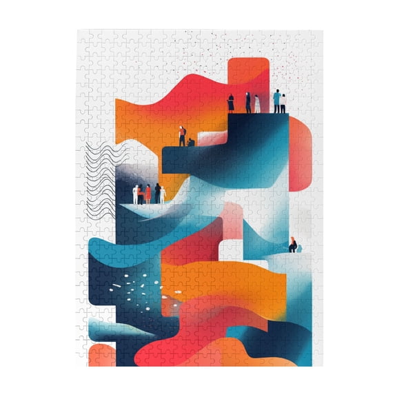 500 pcs Art Illustration 500 Piece Puzzle For Adults,Unique Artwork For Adults,Challenging Brain Exercise,Charm Art Wooden Puzzles,Gifts For Art Enthusiast,Creative Activity Hobbies For Adults