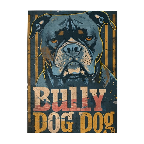 500 pcs Bully Dog Slogan 500 piece puzzle for adults,Challenging Brain Exercise,Stress relieving pleasure,Funny Bully Dog Wooden Puzzles,Impossible Hard Difficult Challenging Puzzles for Adults