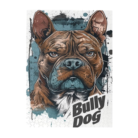 500 pcs Bully Dog Wooden puzzles for adults 500 pieces,Challenging Brain Exercise,Classic Bully Dog Modern Art Puzzle,500 Piece Jigsaw Puzzle for Adults Challenging Puzzle Perfect for Game Nights