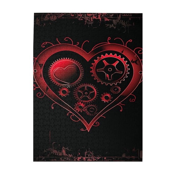 500 pcs Cardioid And Mechanical Gears 500 Piece Puzzle For Adults,Creative Activity Hobbies For Adults,Unique And Beautiful Design,Modern Art Mechanical Gears Wooden Puzzles 500 Piece,Fun Puzzle