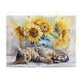 thumbnail image 1 of 500 pcs Cat & Sunflowers Wooden puzzles for adults 500 pieces,Challenging Brain Exercise,Modern Art Cat & Sunflower Funny Puzzle 500 Piece,Great for Relaxation and Display for Puzzle Enthusiasts, 1 of 1