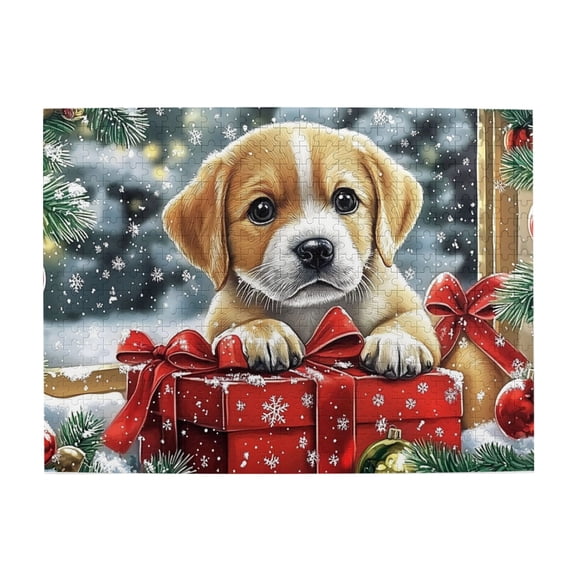 500 pcs Christmas gift for a puppy 500 Piece Wooden Puzzles,Enchanting Christmas gift for a puppy Whimsy Jigsaw Pieces,500 Piece Jigsaw Puzzle for Adults Challenging Puzzle Perfect for Game Nights