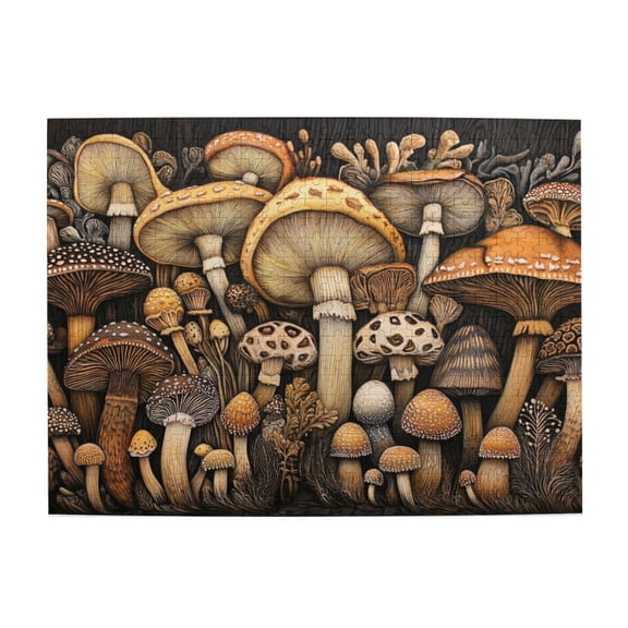 500 pcs Classic Mushroom Wooden puzzles for adults 500 pieces,Challenging Brain Exercise,Charm Mushroom Stress relieving puzzle,Impossible Hard Difficult Challenging Puzzles for Adults,Fun Puzzle