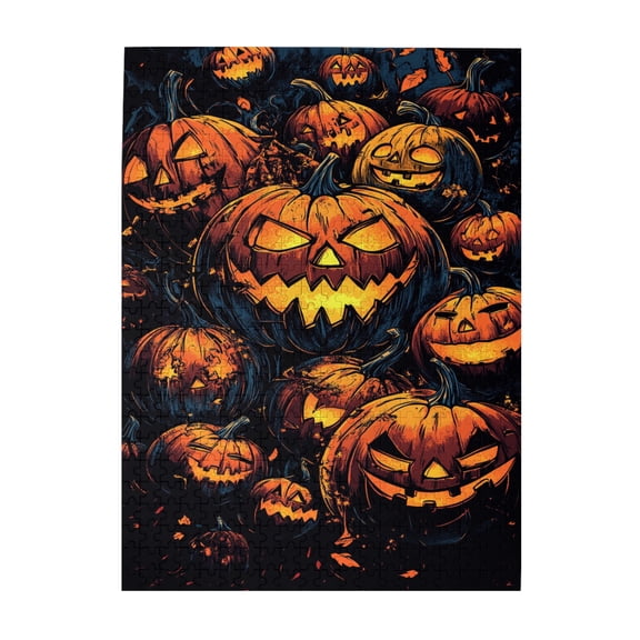 500 pcs Classic Pumpkin Head Jigsaw Puzzles 500 Pieces,Unique Artwork For Adults,Funny Pumpkin Head Wooden Puzzle,Holiday Gifts,Challenging Brain Exercise,For Puzzle Lovers,High Difficulty Puzzle