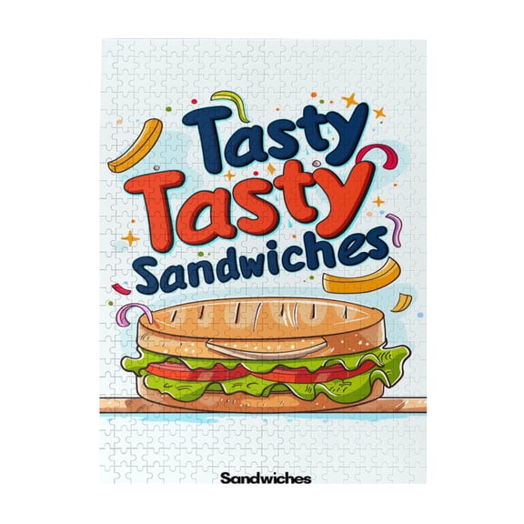 500 pcs Classic tasty Sandwiches 500 piece puzzle for adults,Stress relieving pleasure,Classic Sandwiches Wooden Puzzle,500 Piece Jigsaw Puzzle for Adults Challenging Puzzle Perfect for Game Night