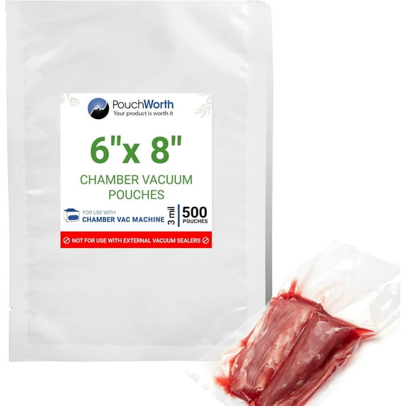 500 pcs Clear 10" x 13", 3 mil Vacuum Chamber Sealer Pre-Cut Bags BPA Free Great for Food Preservation, Freezer Storage Chamber Vacuum Sealer Bags with Tear Notch