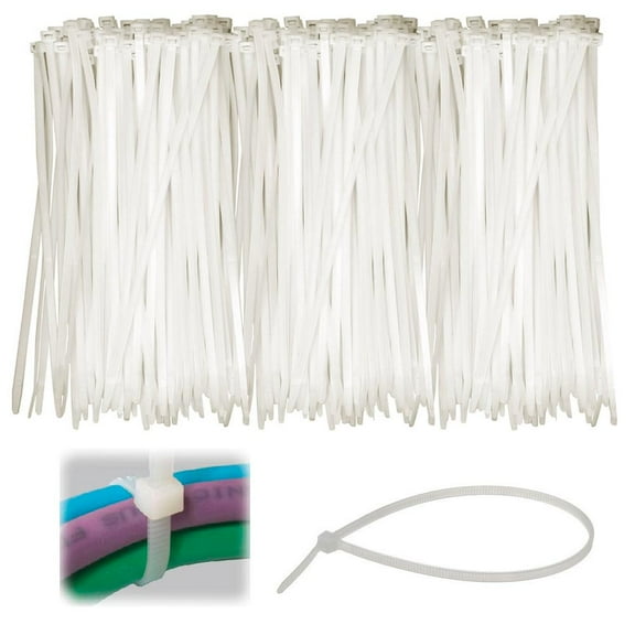 500 pcs Clear 6" Inch Nylon Cable Wire Wrap Zip Ties 18 LBS UV Resistant USA