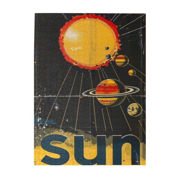 500 pcs Cosmic Sun jigsaw puzzles 500 pieces,Vibrant Design,Classic Cosmic Sun Wooden Puzzle 500 Piece,Creative Activity Hobbies for Adults,Impossible Hard Difficult Challenging Puzzles for Adults