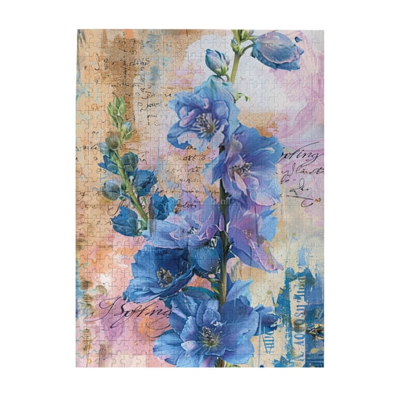 500 pcs Delphinium Flower puzzles for adults 500 pieces,Great for Relaxation and Display for Puzzle Enthusiasts,Challenging Brain Exercise,Impossible Hard Difficult Challenging Puzzles for Adults