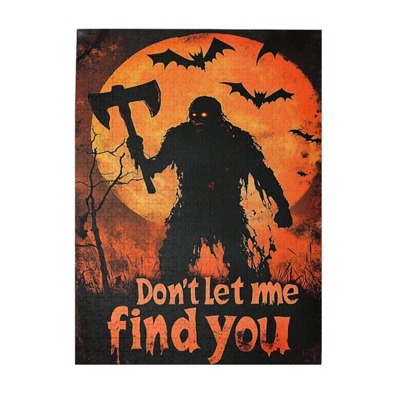 500 pcs Don'T Let Me Find You Slogan Holiday Illustration 500 Piece Wooden Puzzles,Challenging Brain Exercise,Creative Activity Hobbies For Adults,Funny Holiday Gifts,Stress Relieving Pleasure