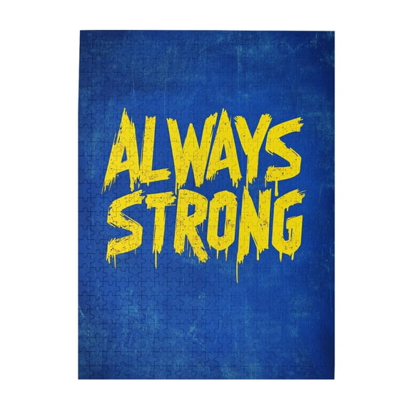 500 pcs Encouragement Slogan Always Strong Puzzles For Adults 500 Pieces,Stunningly Vibrant Colors,Charm Encouragement Slogan Wooden Puzzle,Impossible Hard Difficult Challenging Puzzles For Adults